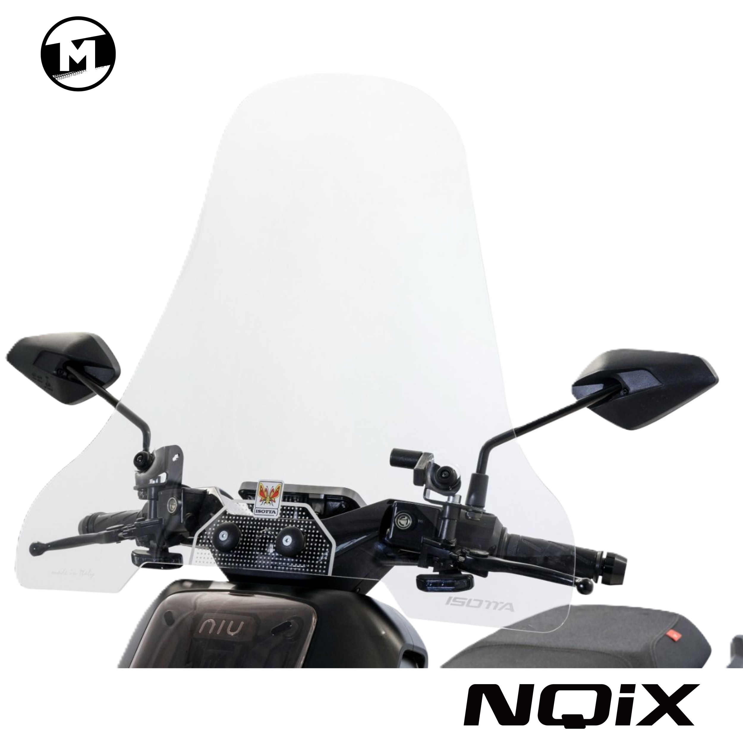 Windschild hoch klar | NIU NQiX-Serie | mit Halterung