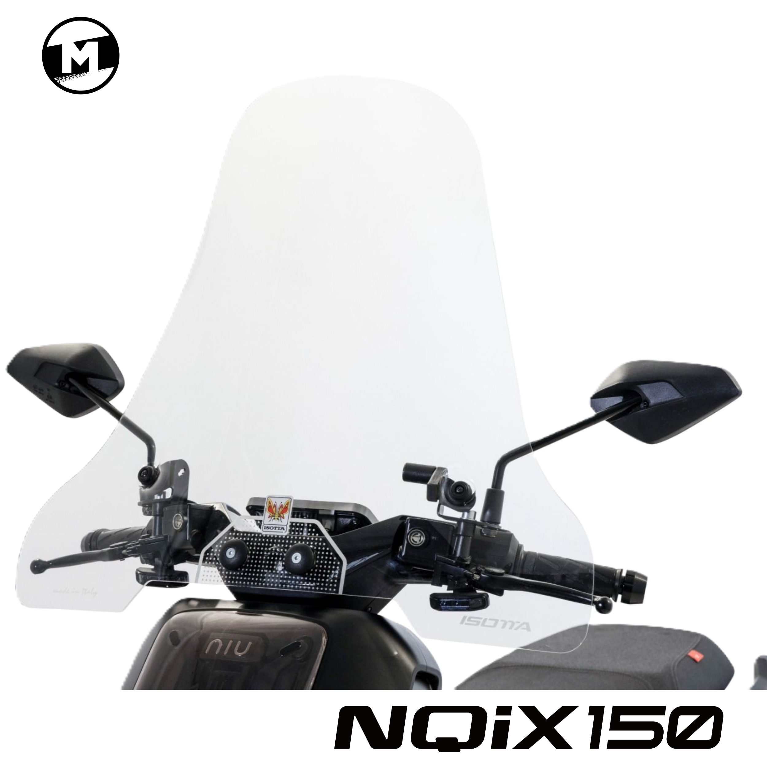 Windschild hoch klar | NIU NQiX-Serie | mit Halterung – Bild 5