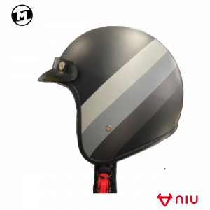 NIU Classic Helm C34 ECE (Europäische Version, Mattschwarz, Schwarz und Grau）