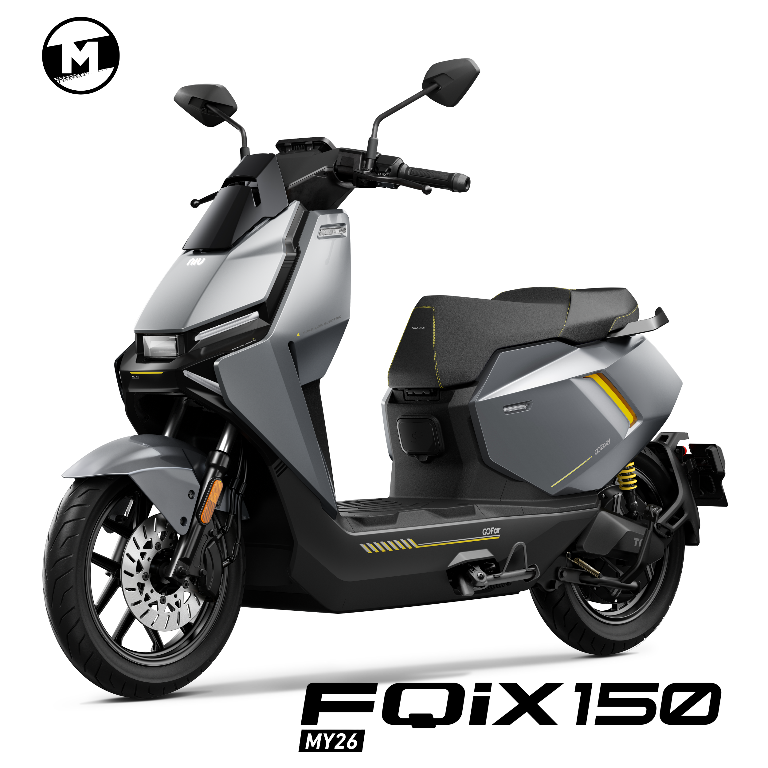 NIU FQiX 150 | 45 km/h | 55 km | Silber Gelb